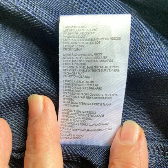 H Halston Metallic Silver Blue Top, Size Large, Pullover Long Sleeve, New w Tags - Picture 8 of 9